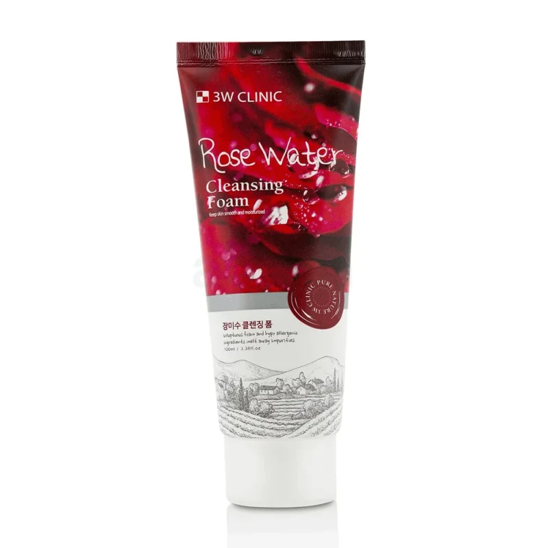 3W Clinic Rose Water Cleansing Foam 100ml