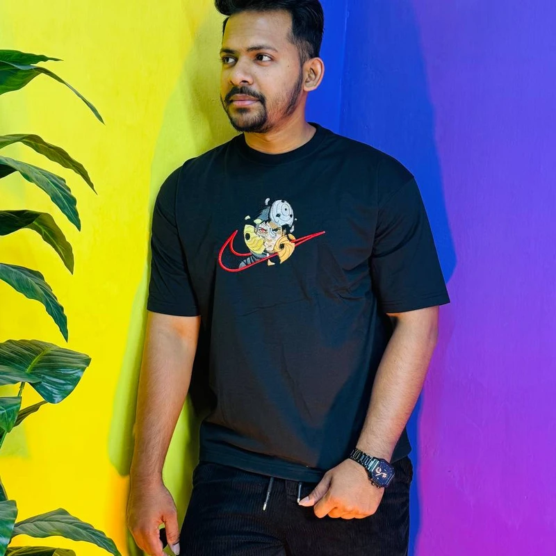 Obito Anime Embroidered Tee - Image 5