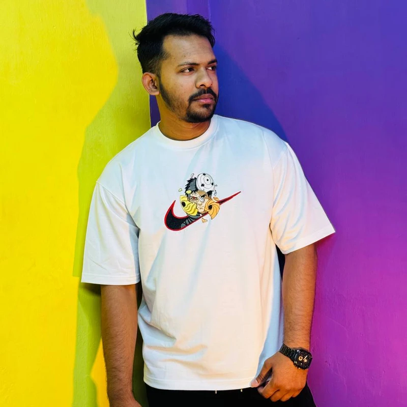 Obito Anime Embroidered Tee - Image 8