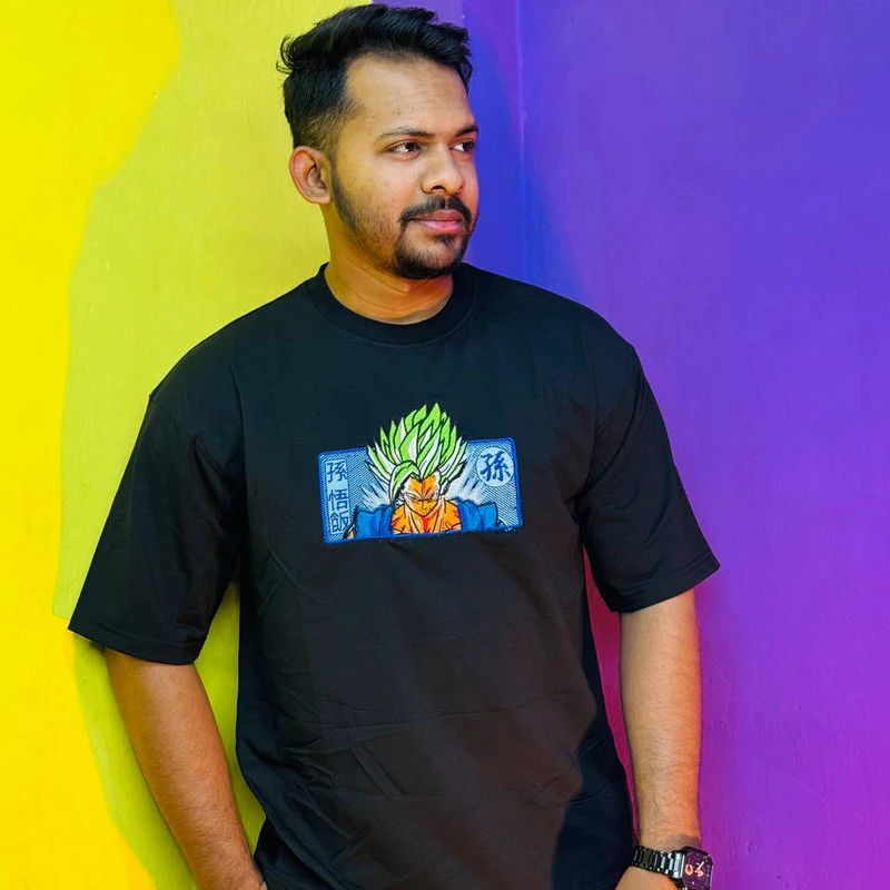Gohan Anime Embroidered Tee - Image 3