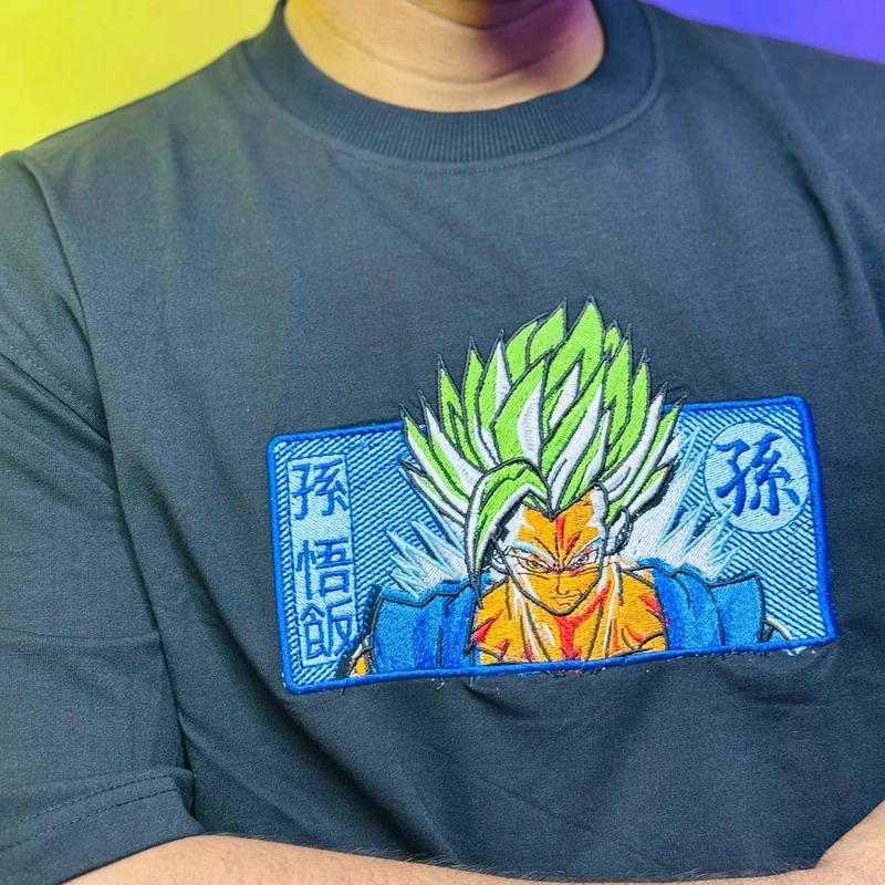 Gohan Anime Embroidered Tee - Image 4