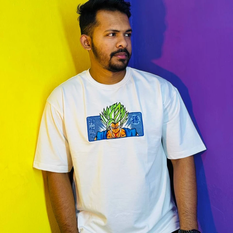 Gohan Anime Embroidered Tee - Image 5