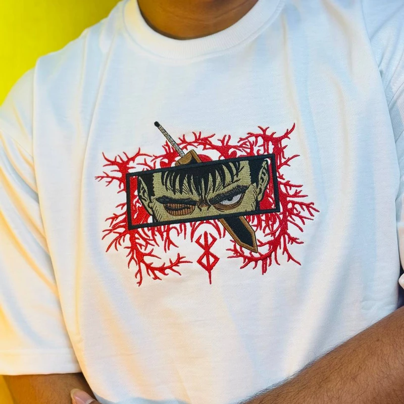 Berserk Anime Embroidered Tees - Image 6