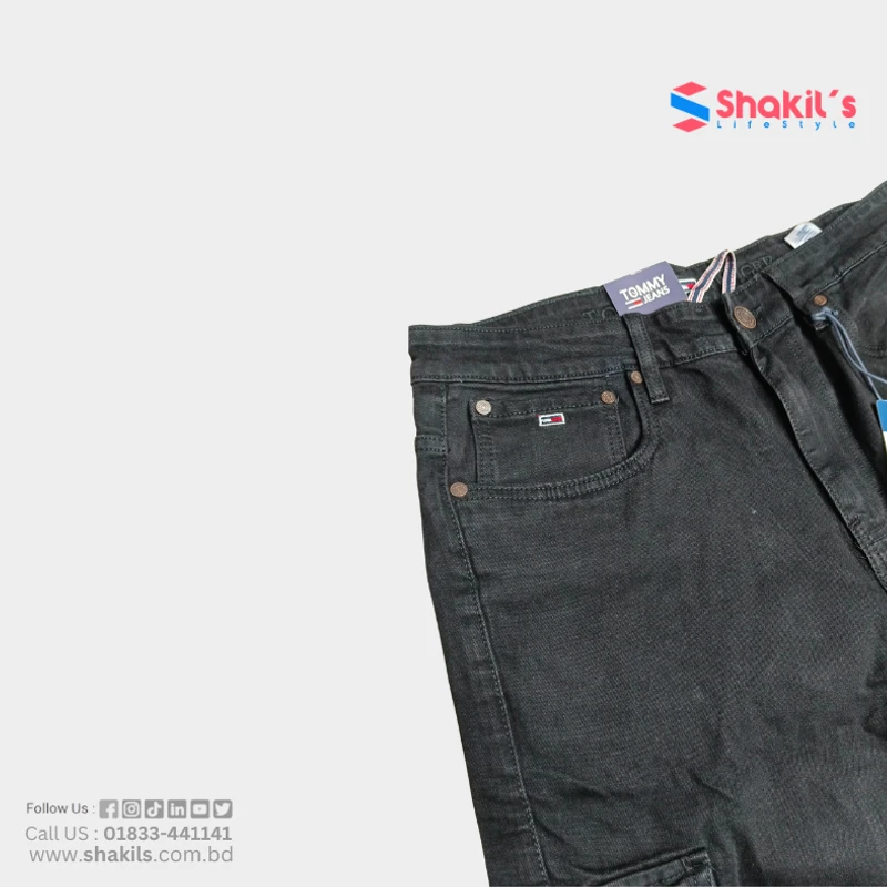 Tommy Hilfiger Premium Export Denim Cargo Pant Black - Image 3