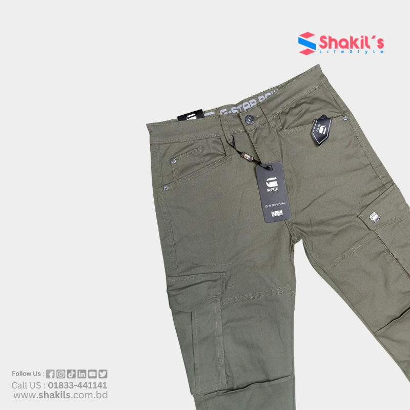 G-STAR 6 Pocket Cargo Long Pants Olive Color - Image 3