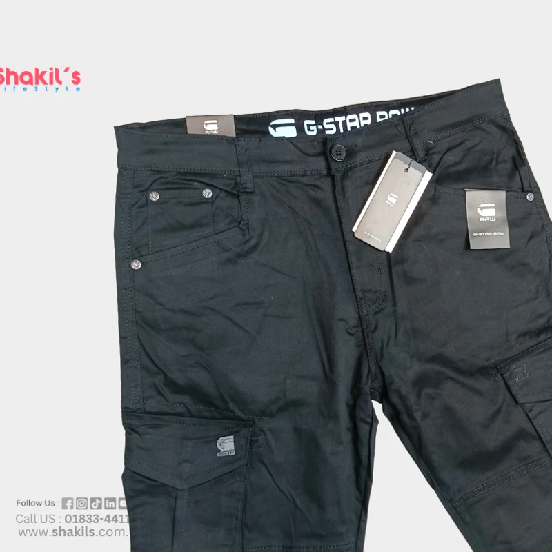 G-STAR 6 Pocket Cargo Long Pants Black Color - Image 4