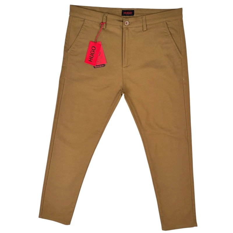 Hu*go Bo*ss Mens Premium Twill Pant - Khaki
