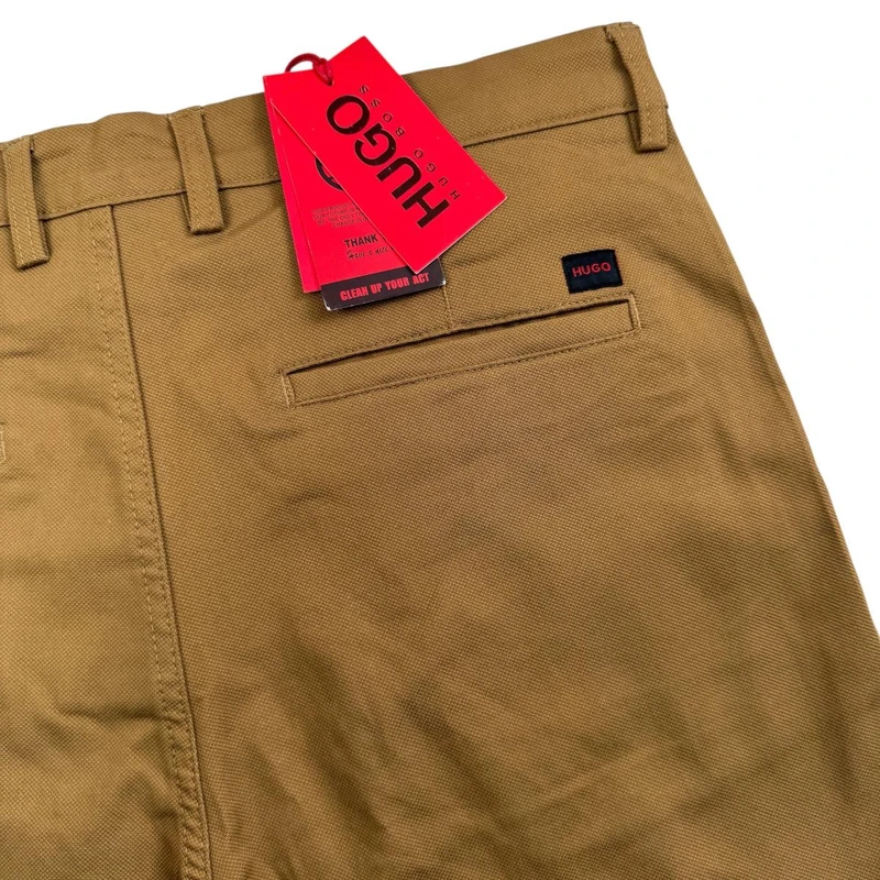 Hu*go Bo*ss Mens Premium Twill Pant - Khaki - Image 4