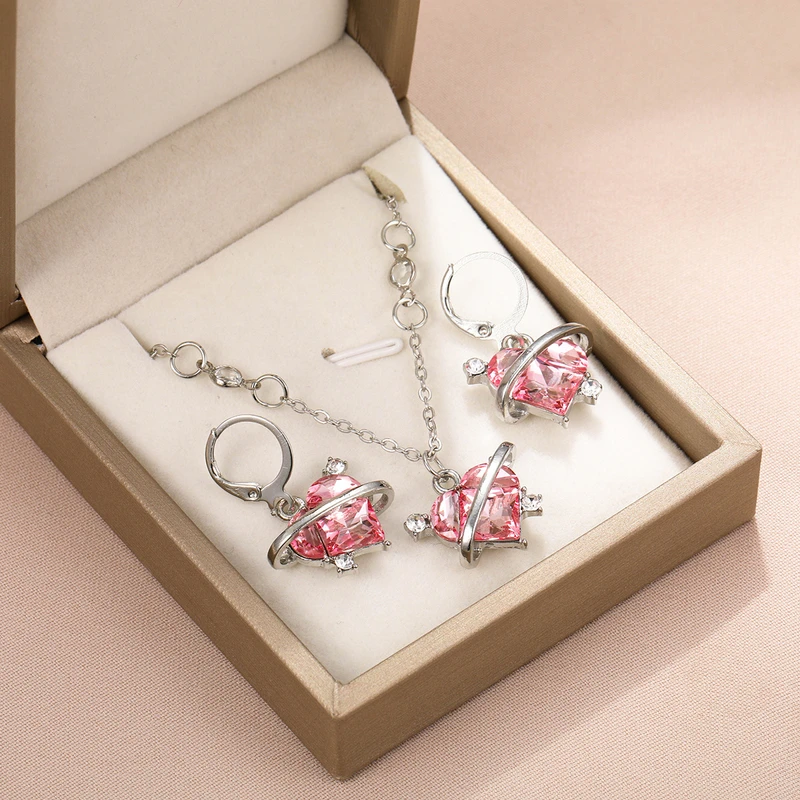 Heart necklace & earring