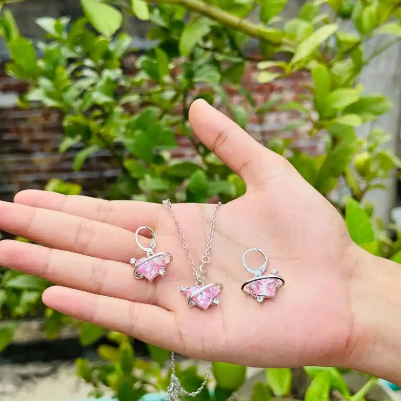 Heart necklace & earring