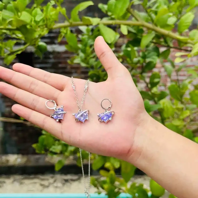 Heart necklace & earring