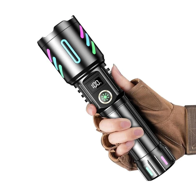 Zoom Digital Power Display Usb Rechargeable Aluminum Alloy Led Torches
