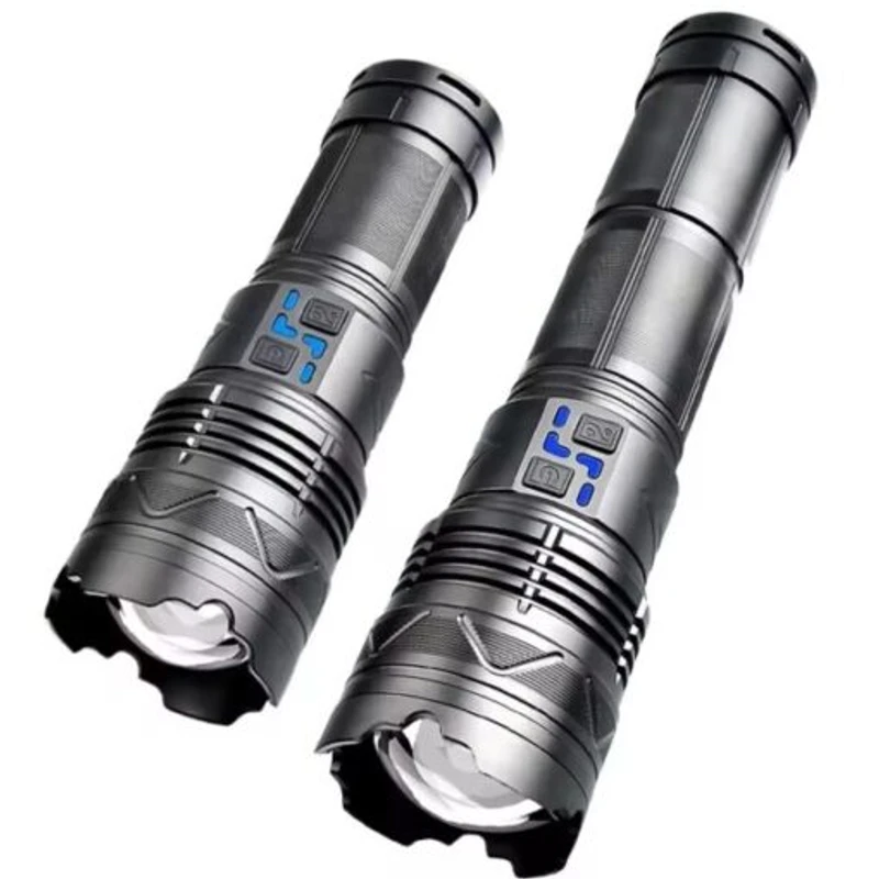 (30,400 mah)-LED Flashlight Super Bright Long Range Torch Type-C Charging Tactical Flashlight With Power Bank