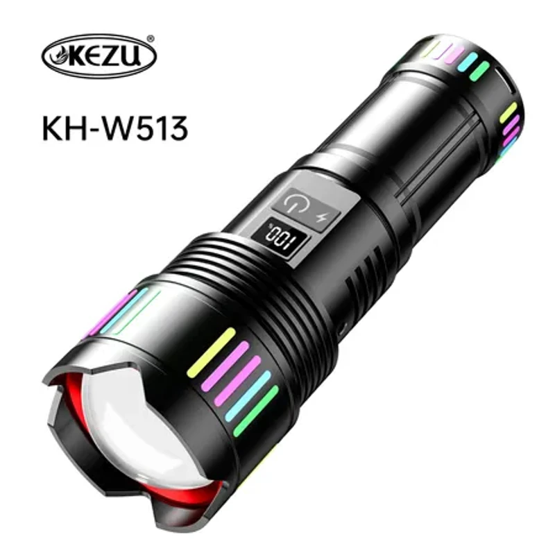 (24,000mah)-Long-Range Alloy Body Waterproof Zoom Torch