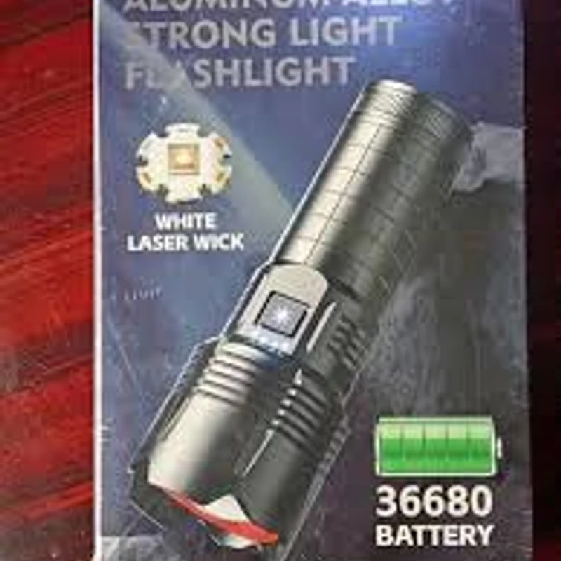 (24,000mah)-Long-Range Alloy Body Waterproof Zoom Torch