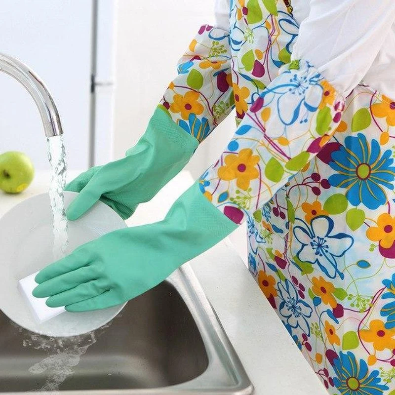 Hand Gloves for Kitchen and Household Use Waterproof, Long Elbow Length Multicolour-Reusable Free Size 1 pair - Image 4