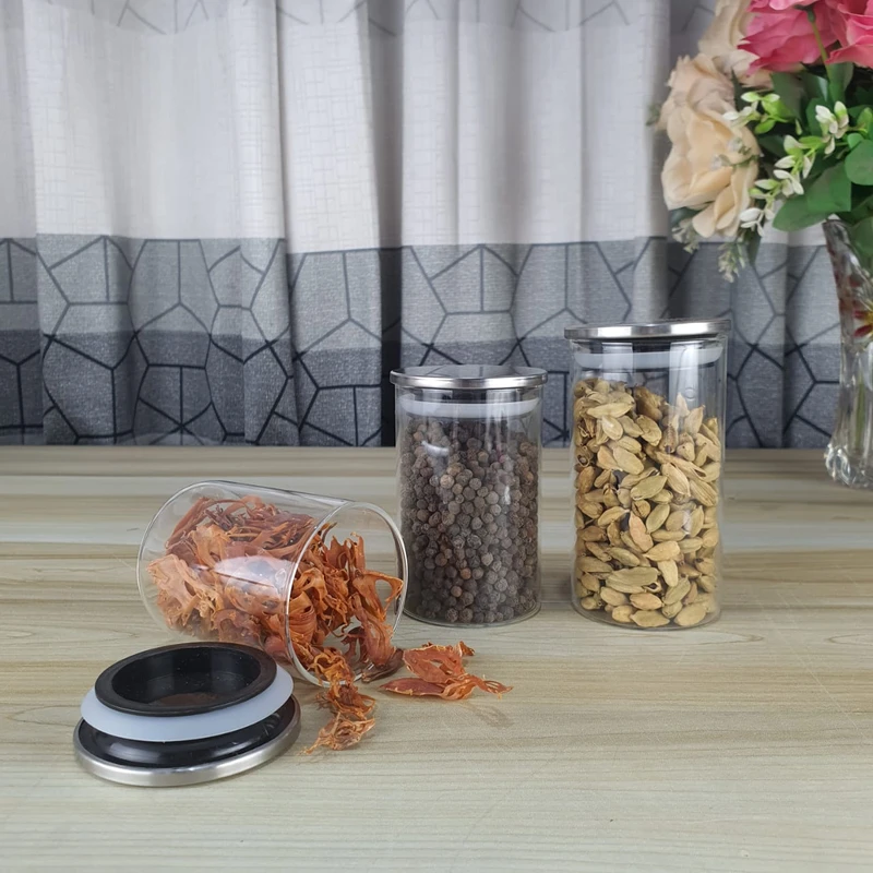 3pcs Round Glass Jar With Steel Lid (SOM) - Image 3
