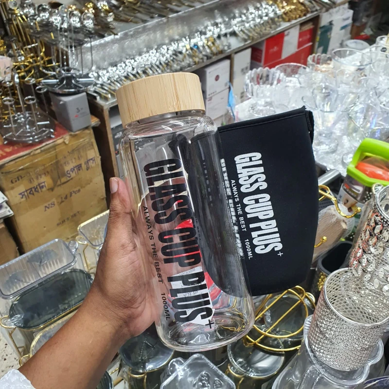 Glass Cup Plus Wooden Lid