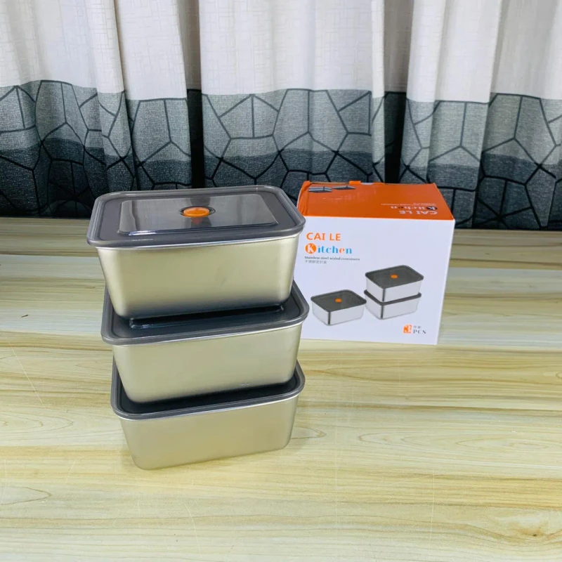 3pcs Stainless Steel Airtight Food Container Box (NEM) - Image 4