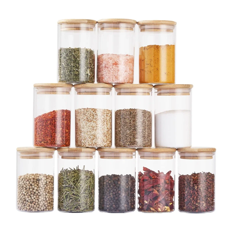 3pcs 400ml Round Glass jar Wooden lid (PPM) - Image 3