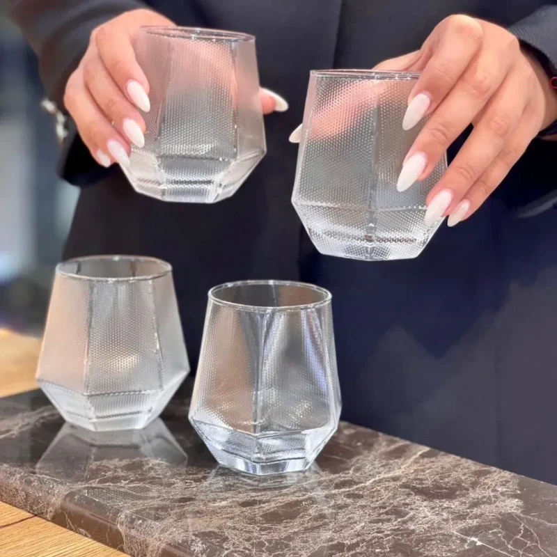 310ml Diamond Cut Glass Set Buta