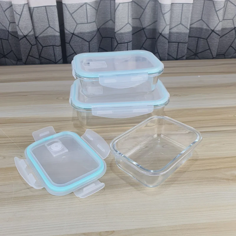 3pcs Square Sky Blue Airtight Bati Set (PDSM)