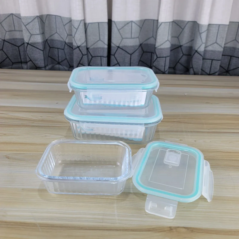 3pcs Square Sky Blue Step Design Airtight Bati Set