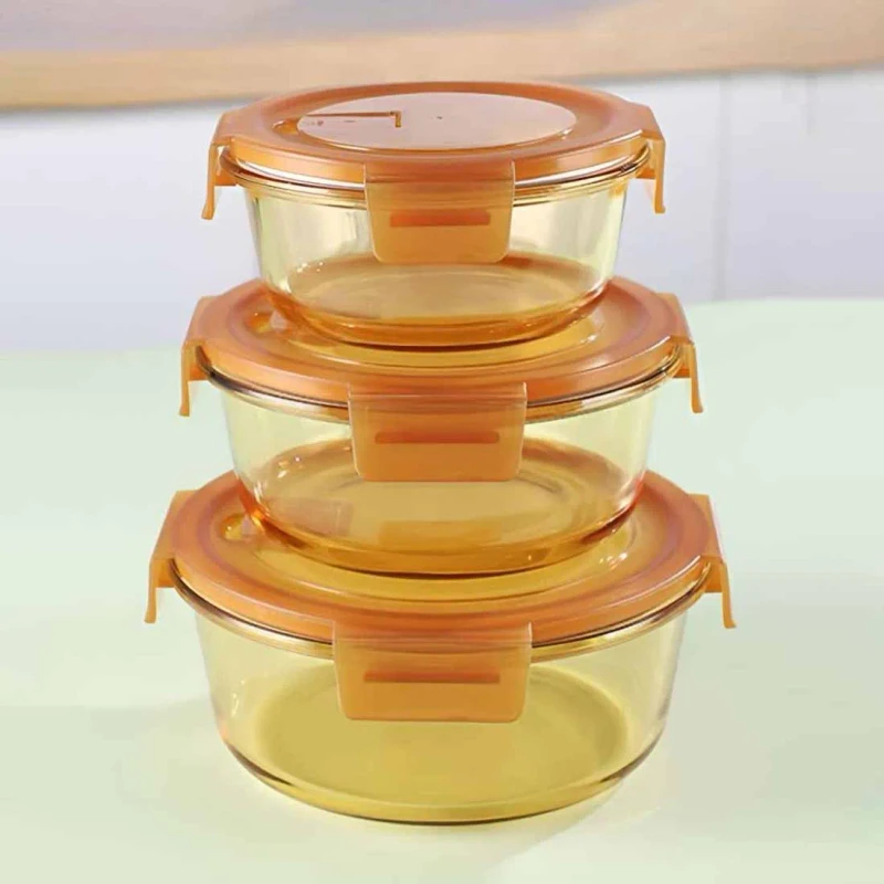 3pcs Golden Airtight Round Bati Set (PDMM)
