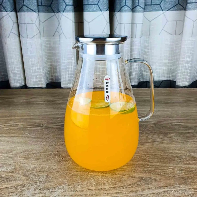 Borosilicate Water Jug with steel Lid