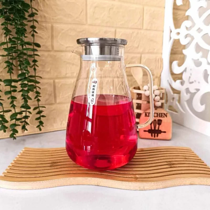 2200ml Borosilicate Water Jug with steel Lid (CMM)