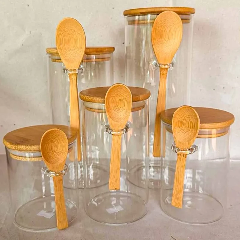 Airtight Round Jar With Spoon