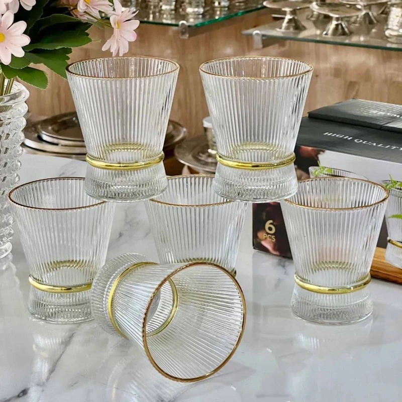 140ml Gold Rim staip Short Glass SE (PPSM)