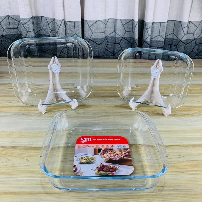 3pcs Square Glass Serving Dish PSMM) - Image 4
