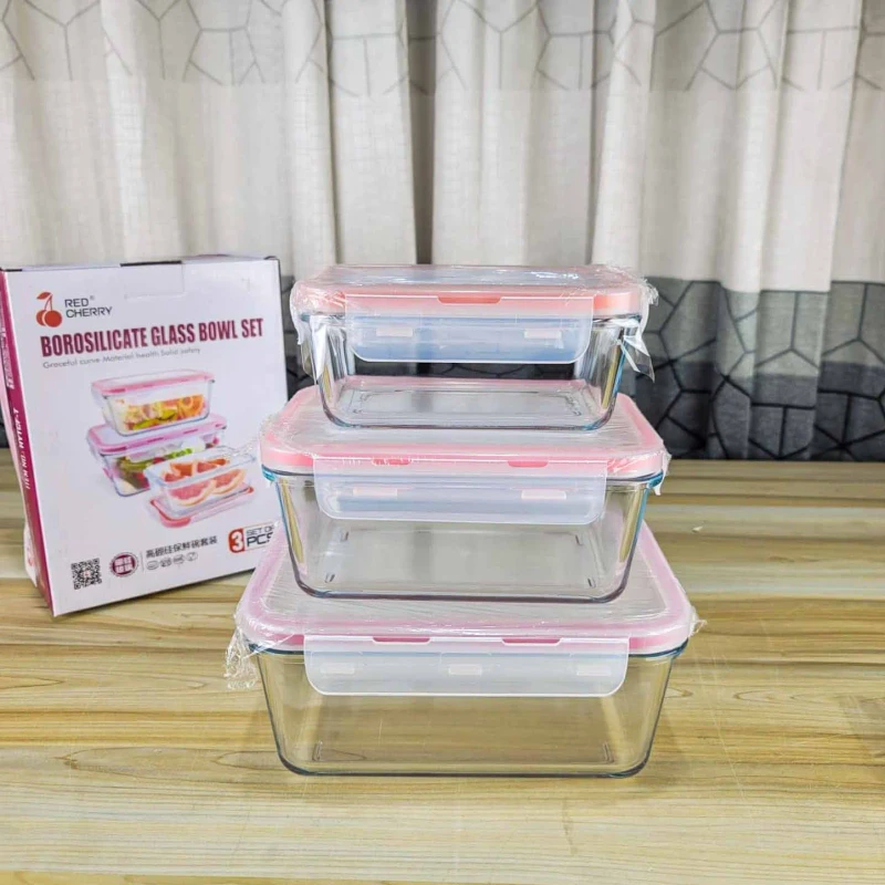 3pcs Square Pink Airtight Bati Set