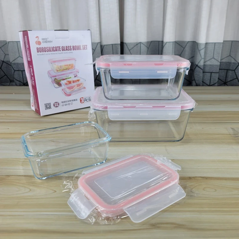 3pcs Square Pink Airtight Bati Set