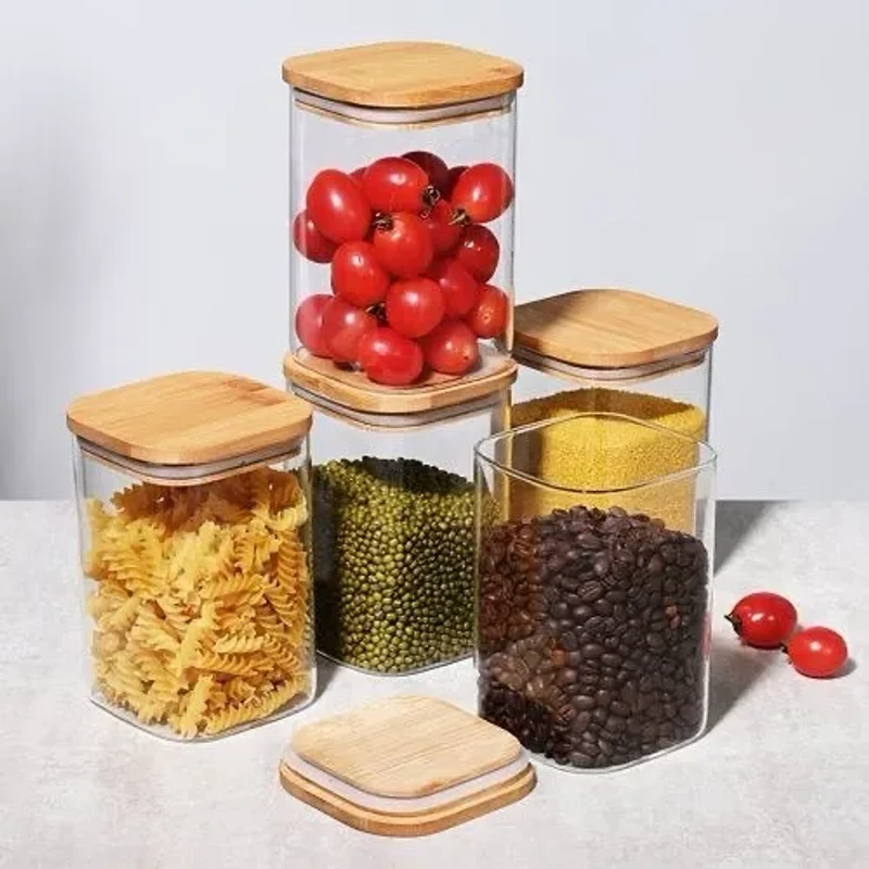 280ml Square Glass Jar Set