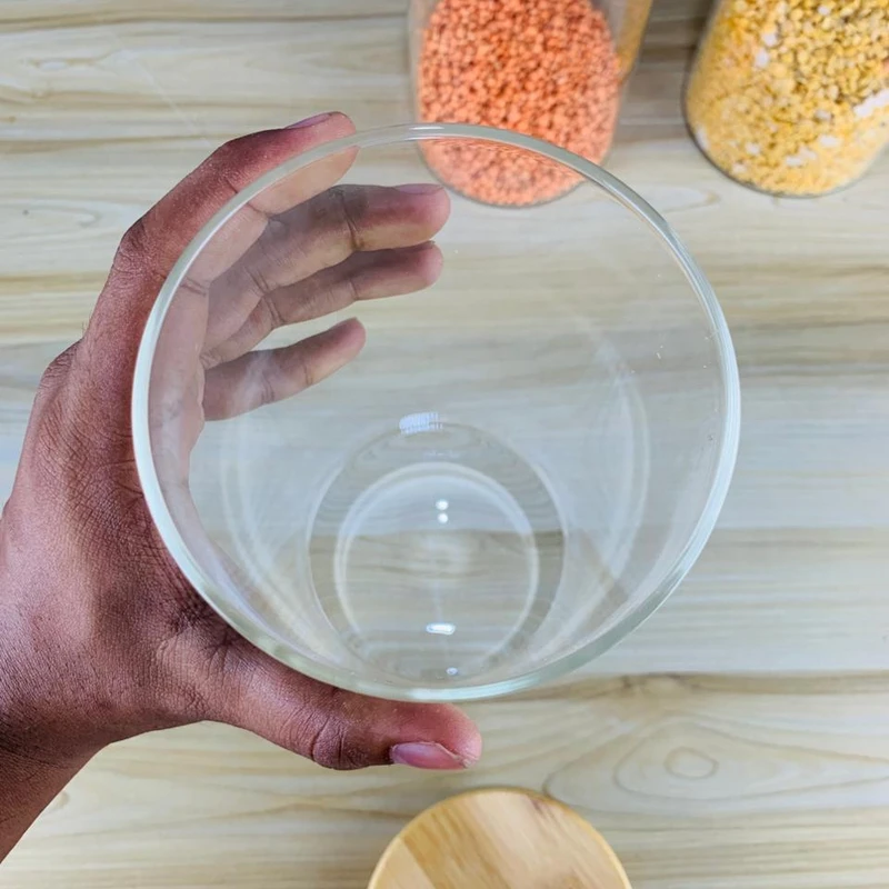 Round Airtight Glass Jar With Wooden Lid (NCM) - Image 3