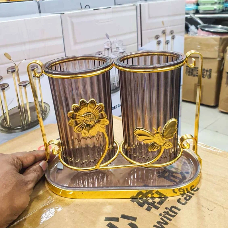 Deep Brown Double Spoon Holder (SMM)