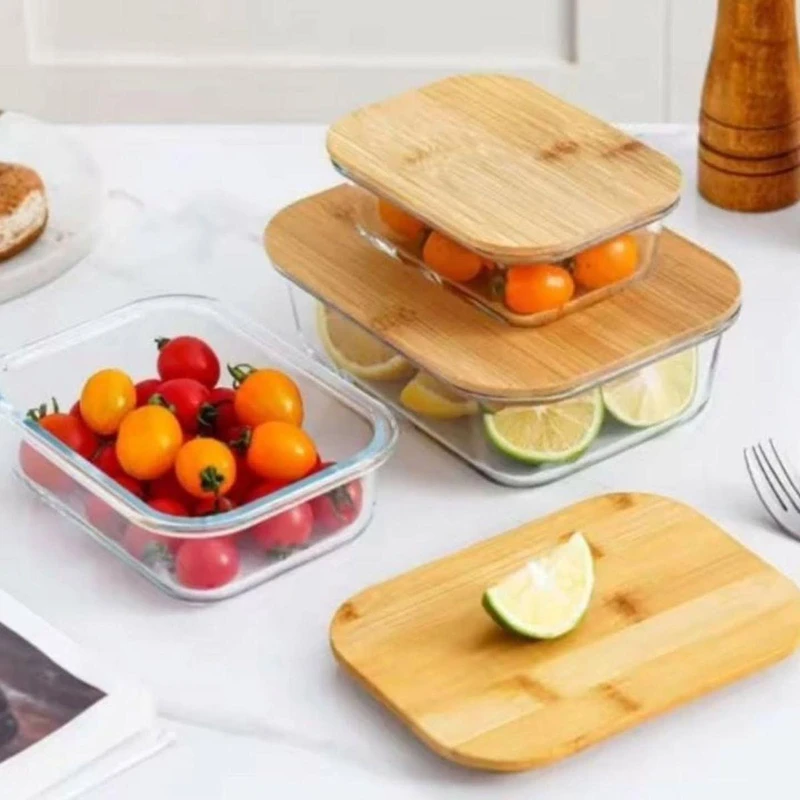 3pcs Wooden lid Square Airtight Bati Set (PSSM)