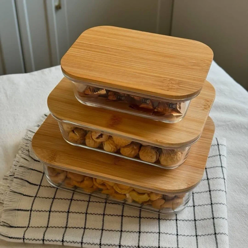 3pcs Wooden lid Square Airtight Bati Set (PSSM)