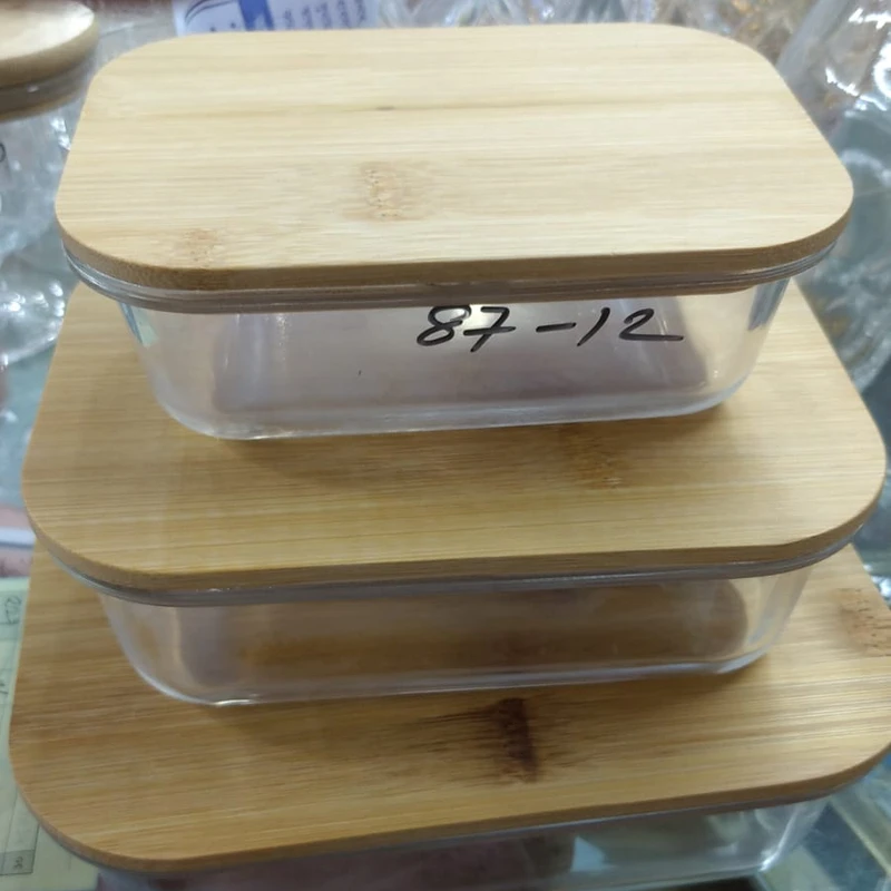 3pcs Wooden lid Square Airtight Bati Set (PSSM) - Image 3