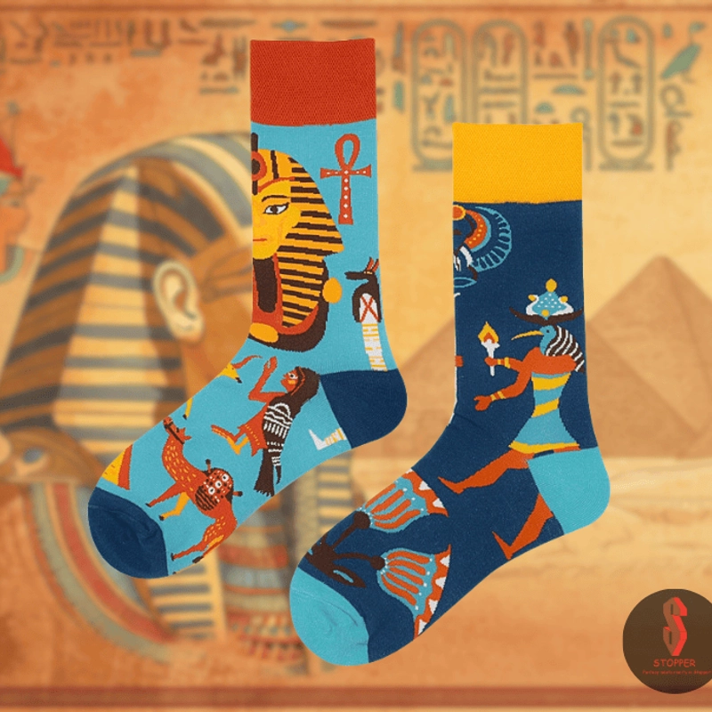 Dark Green Mysterious Egypt Socks