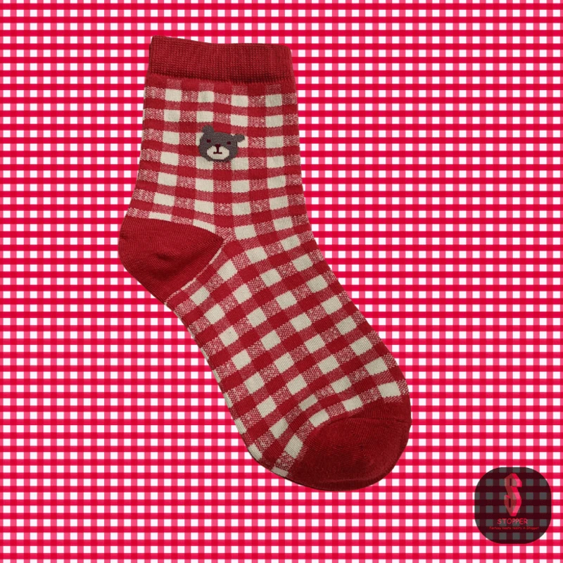 Grid Bear socks