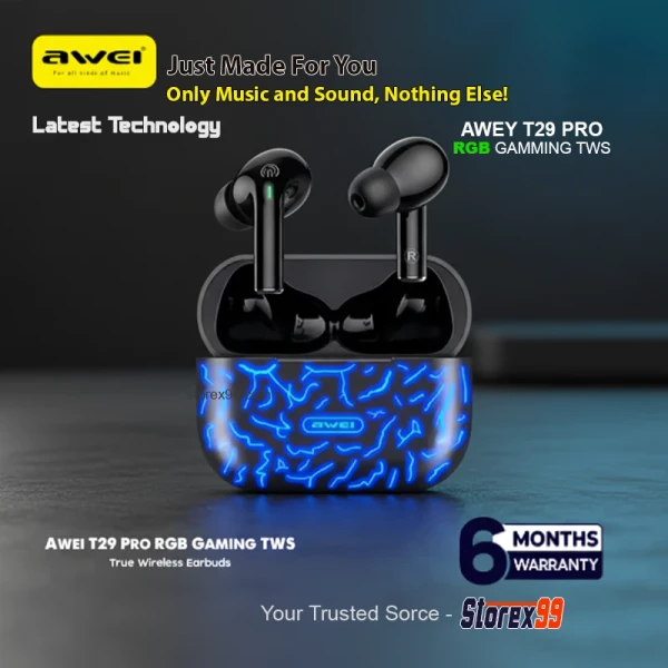 Awei T29 Pro Bluetooth RGB Gaming TWS
