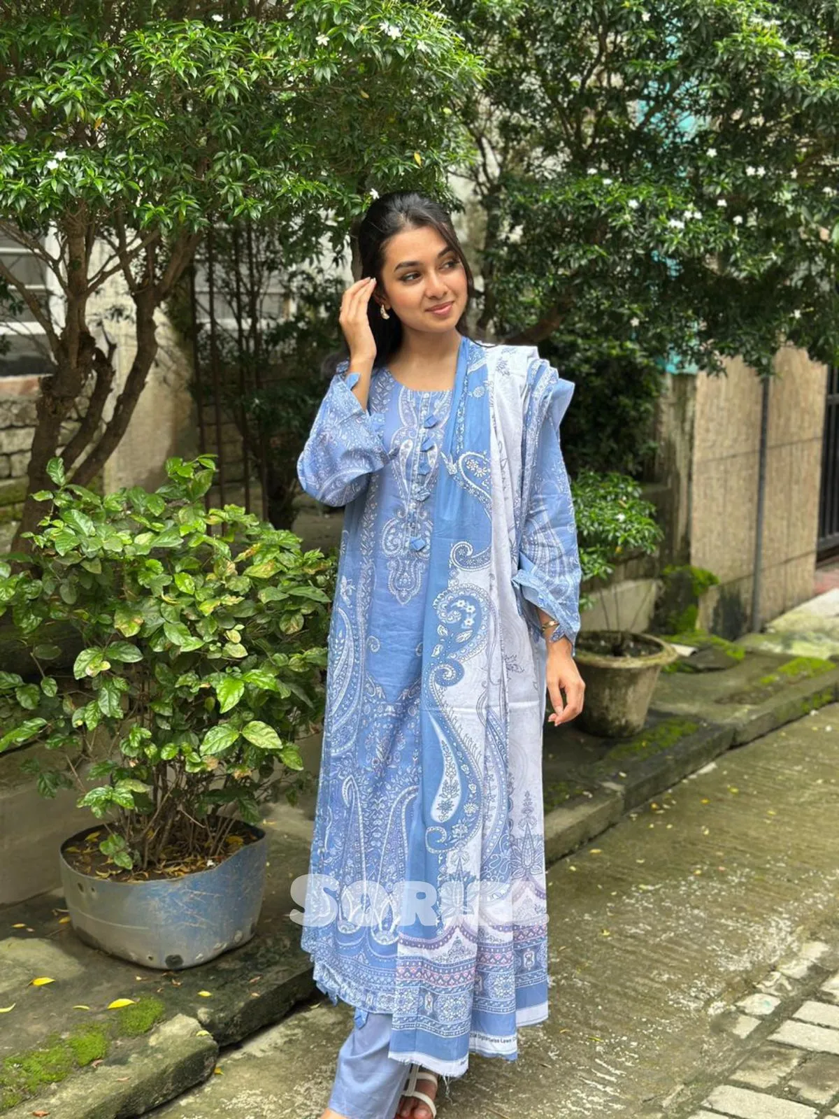 Printed Cotton Collection (Sky Blue) - Thumbnail 3
