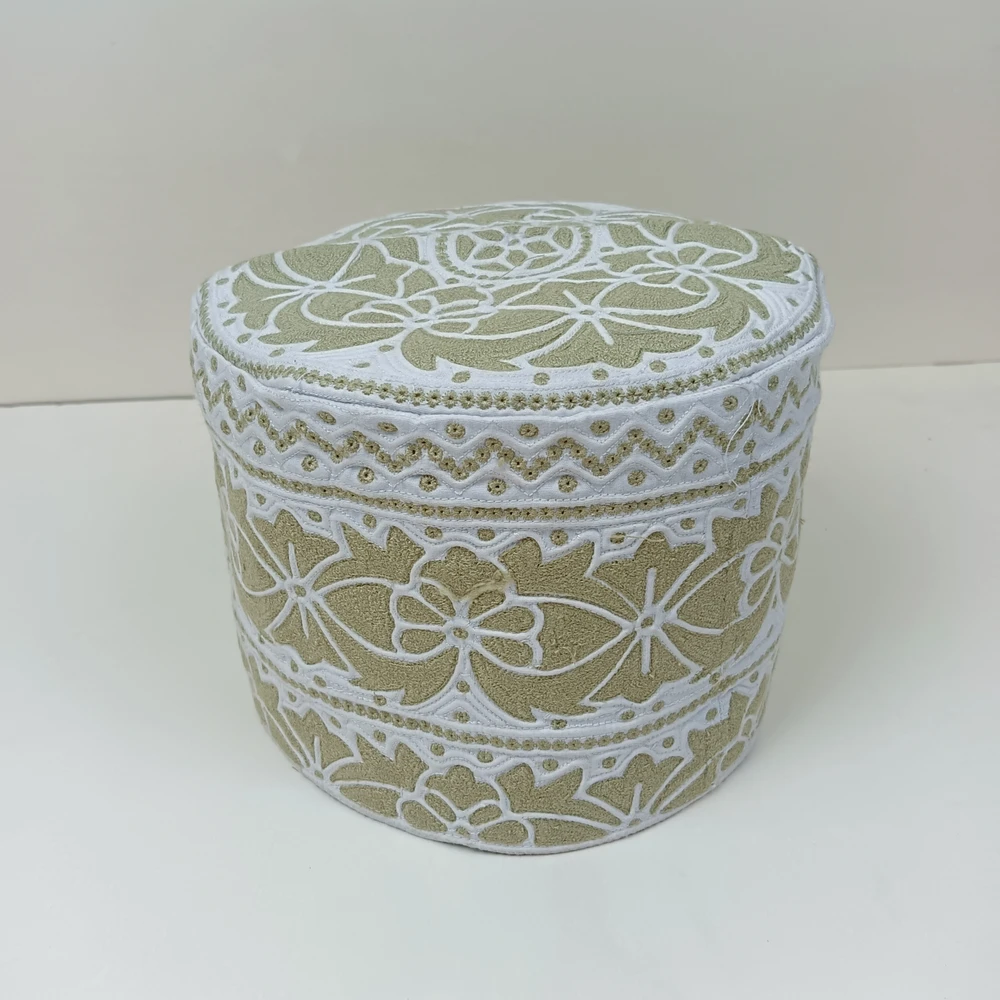 Soft Golden Khaki Omani Handmade Tupi | Size 58 - Image 3