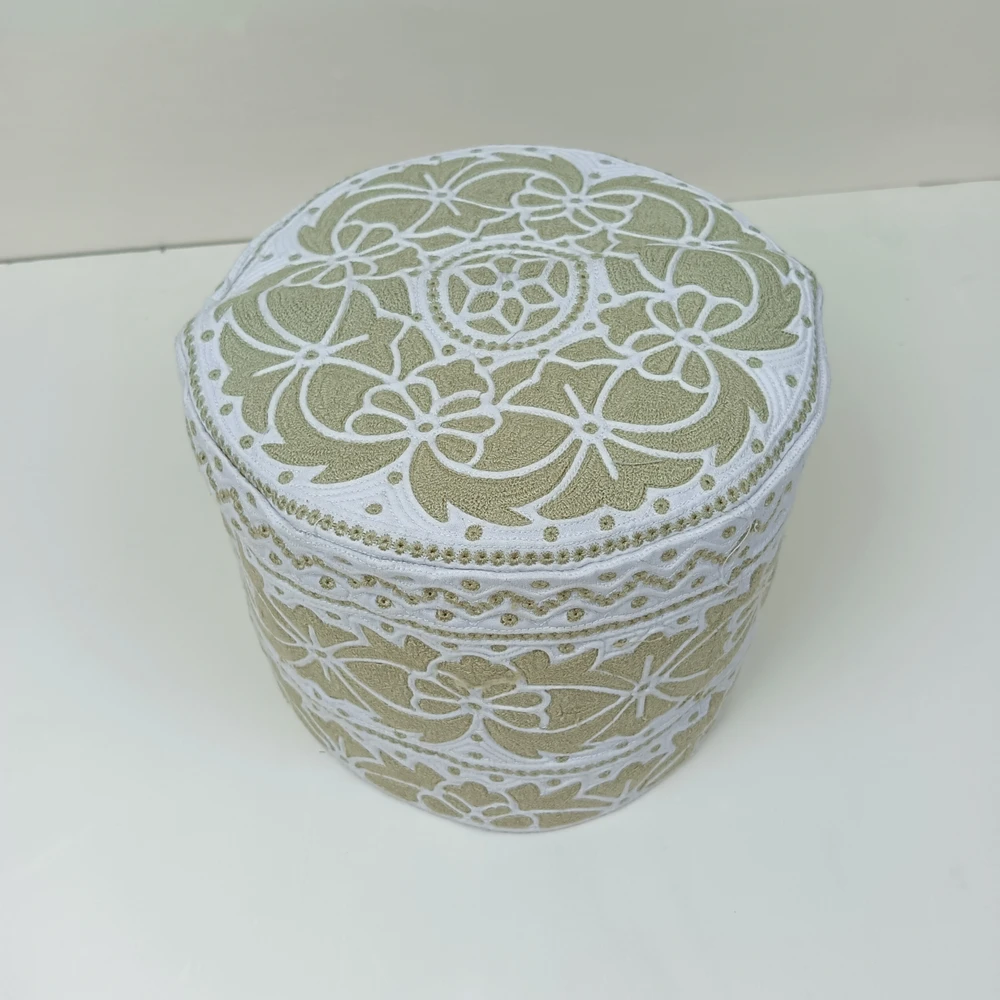 Soft Golden Khaki Omani Handmade Tupi | Size 58 - Image 4