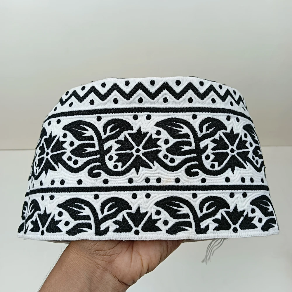 58 Size Black Omani Handmade Tupi – Azhari Bokta Cap Bangladesh