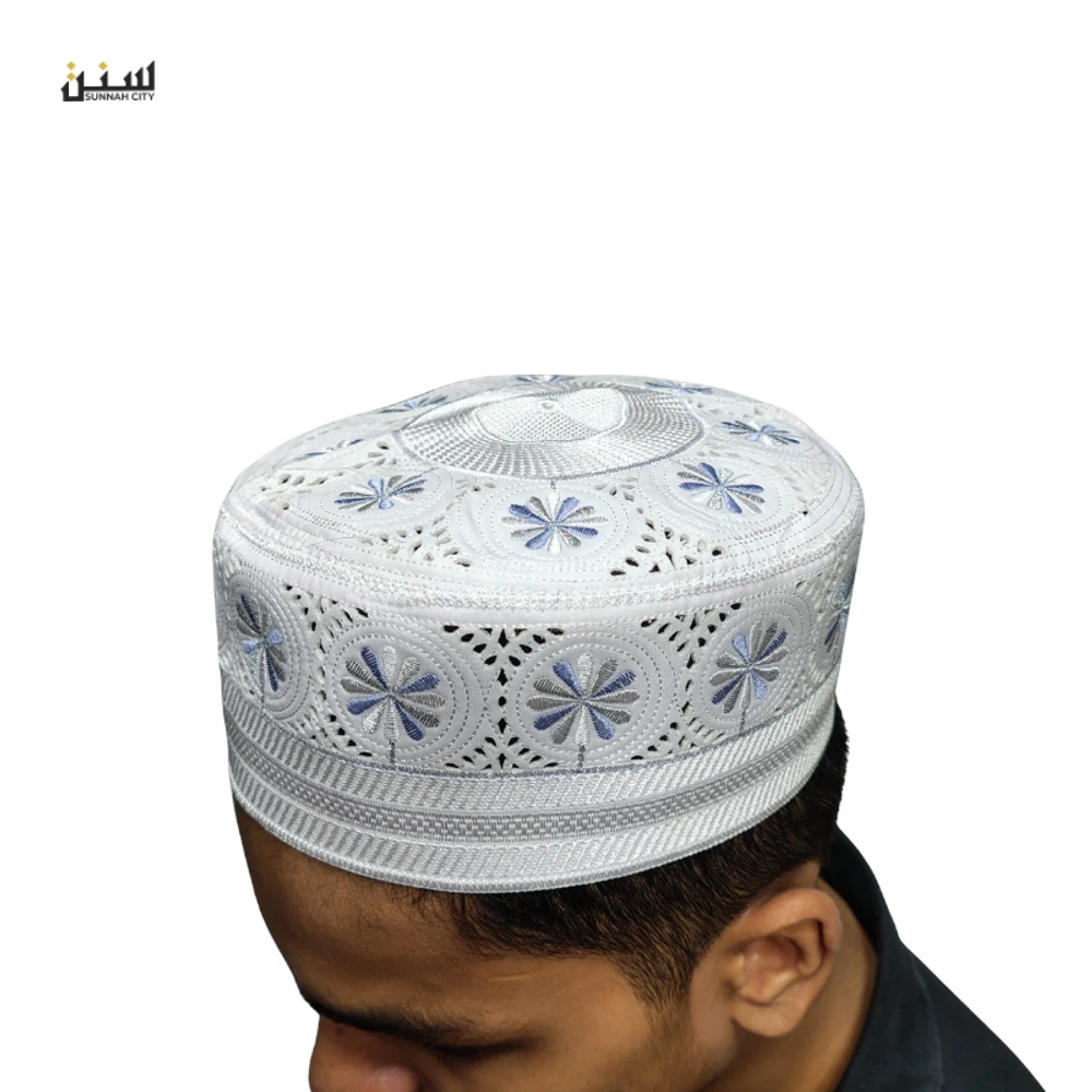 Muslim Prayer Tupi – White Cotton Net - Image 3