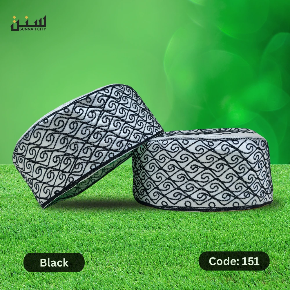 Stylish Black Azhari Tupi – Premium Cap